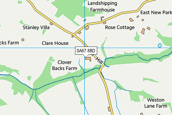 SA67 8BD map - OS VectorMap District (Ordnance Survey)