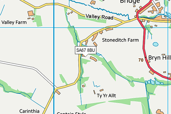 SA67 8BU map - OS VectorMap District (Ordnance Survey)