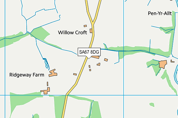 SA67 8DG map - OS VectorMap District (Ordnance Survey)