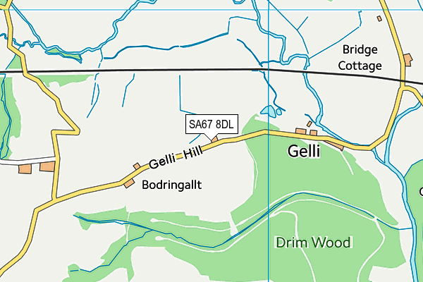 SA67 8DL map - OS VectorMap District (Ordnance Survey)