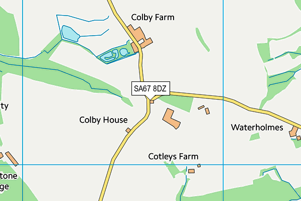SA67 8DZ map - OS VectorMap District (Ordnance Survey)