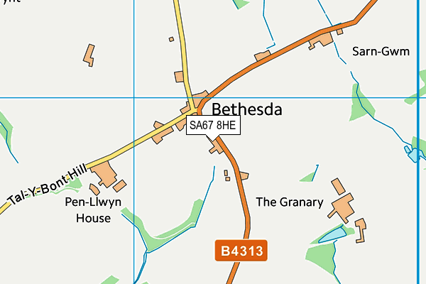 SA67 8HE map - OS VectorMap District (Ordnance Survey)