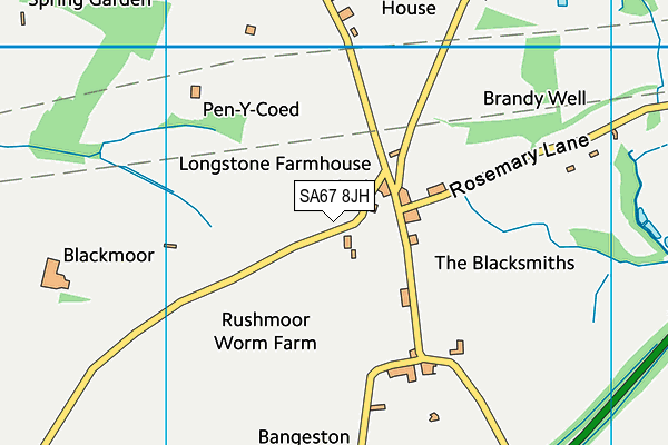 SA67 8JH map - OS VectorMap District (Ordnance Survey)