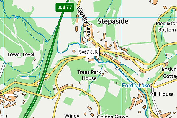 SA67 8JR map - OS VectorMap District (Ordnance Survey)