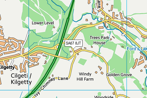 SA67 8JT map - OS VectorMap District (Ordnance Survey)