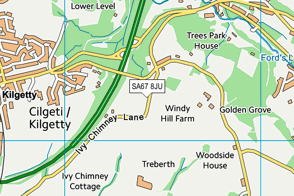 SA67 8JU map - OS VectorMap District (Ordnance Survey)