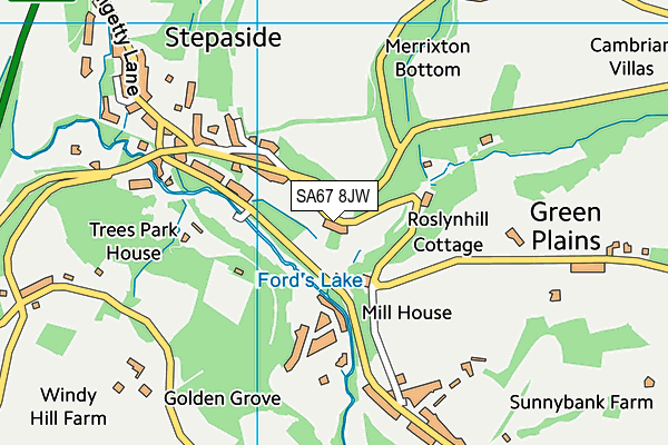 SA67 8JW map - OS VectorMap District (Ordnance Survey)