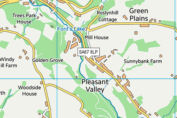 SA67 8LP map - OS VectorMap District (Ordnance Survey)