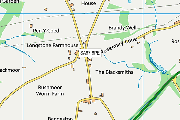 SA67 8PE map - OS VectorMap District (Ordnance Survey)