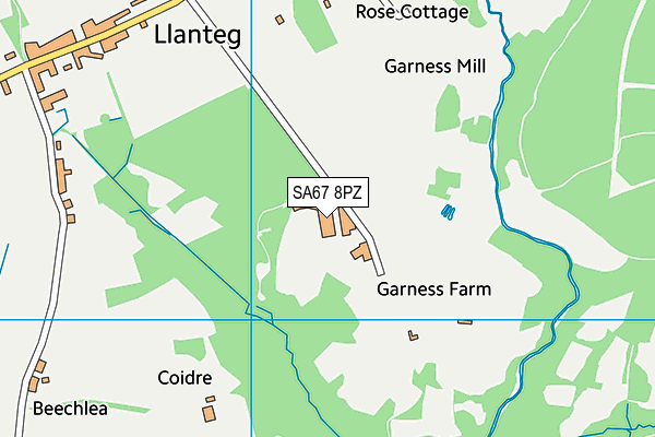 SA67 8PZ map - OS VectorMap District (Ordnance Survey)