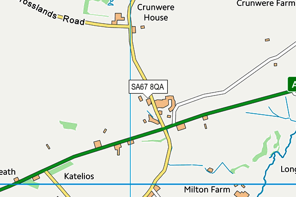 SA67 8QA map - OS VectorMap District (Ordnance Survey)