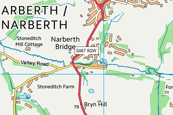 SA67 8QW map - OS VectorMap District (Ordnance Survey)