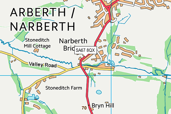 SA67 8QX map - OS VectorMap District (Ordnance Survey)