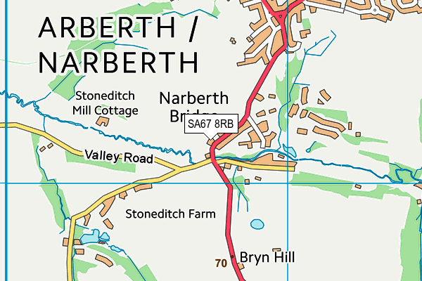 SA67 8RB map - OS VectorMap District (Ordnance Survey)