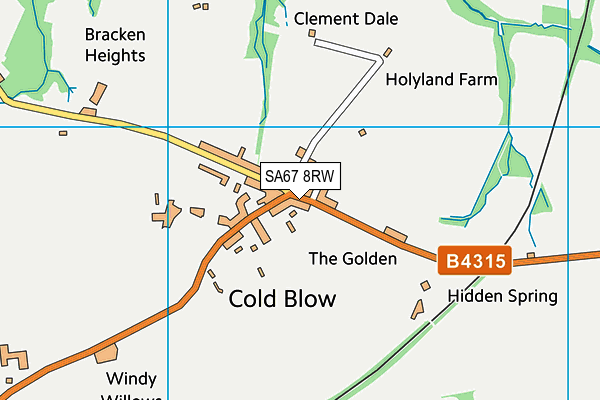 SA67 8RW map - OS VectorMap District (Ordnance Survey)