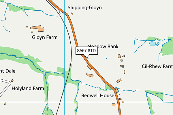 SA67 8TD map - OS VectorMap District (Ordnance Survey)