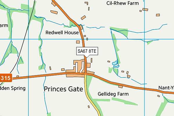 SA67 8TE map - OS VectorMap District (Ordnance Survey)