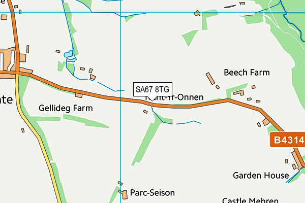 SA67 8TG map - OS VectorMap District (Ordnance Survey)