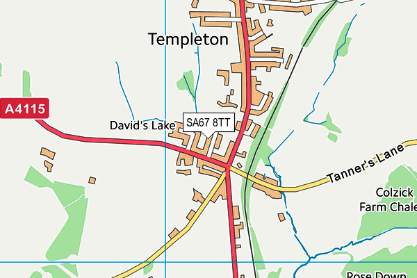 SA67 8TT map - OS VectorMap District (Ordnance Survey)