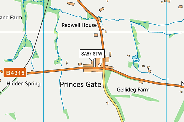 SA67 8TW map - OS VectorMap District (Ordnance Survey)