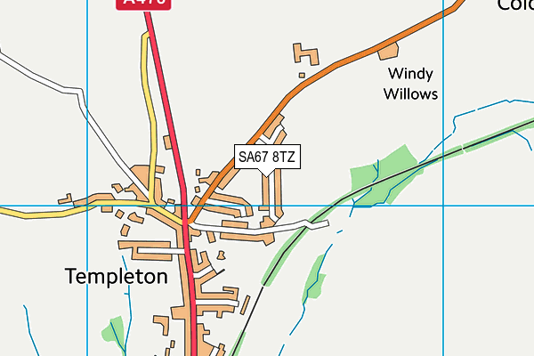 SA67 8TZ map - OS VectorMap District (Ordnance Survey)