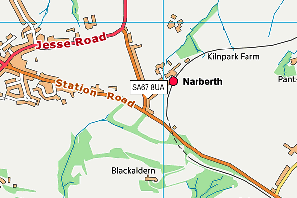 SA67 8UA map - OS VectorMap District (Ordnance Survey)