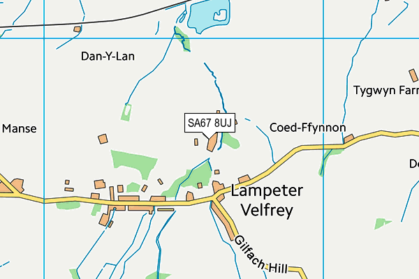 SA67 8UJ map - OS VectorMap District (Ordnance Survey)