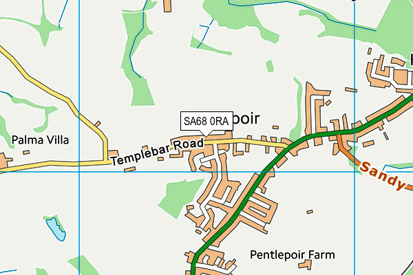 SA68 0RA map - OS VectorMap District (Ordnance Survey)