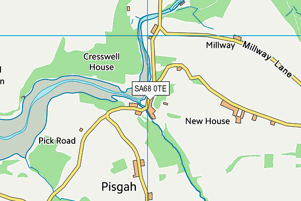 SA68 0TE map - OS VectorMap District (Ordnance Survey)