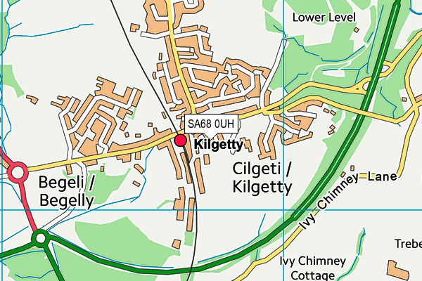 SA68 0UH map - OS VectorMap District (Ordnance Survey)