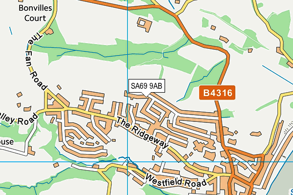 SA69 9AB map - OS VectorMap District (Ordnance Survey)