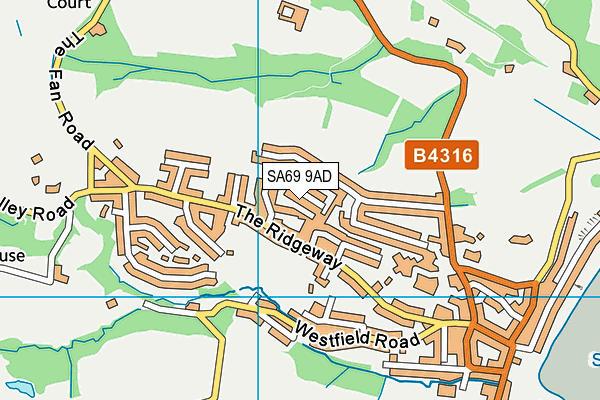 SA69 9AD map - OS VectorMap District (Ordnance Survey)