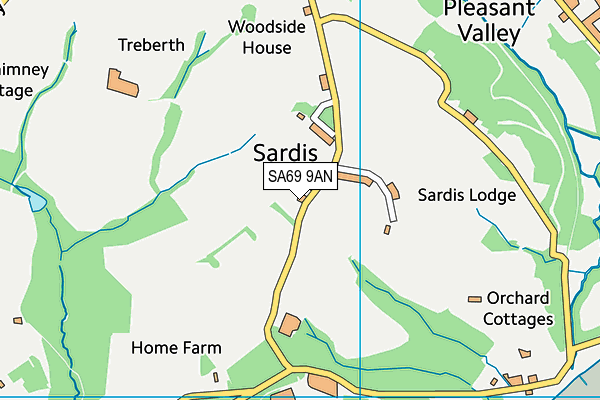 SA69 9AN map - OS VectorMap District (Ordnance Survey)