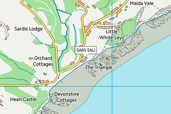 SA69 9AU map - OS VectorMap District (Ordnance Survey)