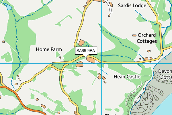 SA69 9BA map - OS VectorMap District (Ordnance Survey)