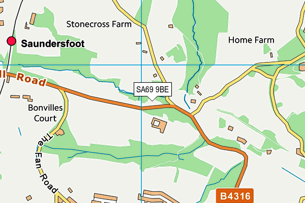 SA69 9BE map - OS VectorMap District (Ordnance Survey)