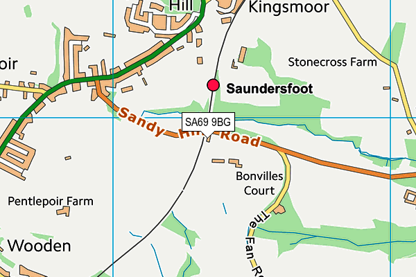 SA69 9BG map - OS VectorMap District (Ordnance Survey)