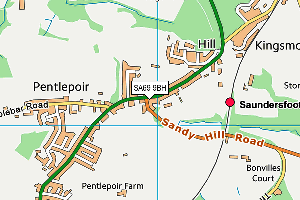 SA69 9BH map - OS VectorMap District (Ordnance Survey)