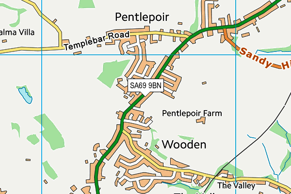 SA69 9BN map - OS VectorMap District (Ordnance Survey)