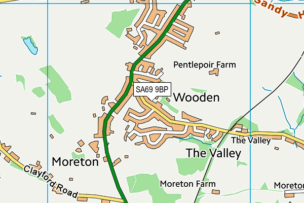 SA69 9BP map - OS VectorMap District (Ordnance Survey)