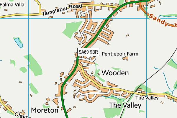 SA69 9BR map - OS VectorMap District (Ordnance Survey)