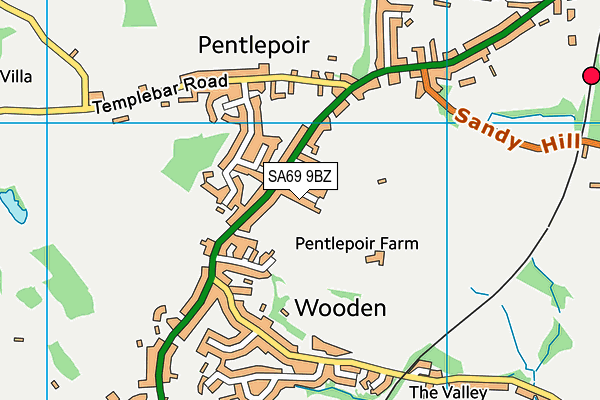 SA69 9BZ map - OS VectorMap District (Ordnance Survey)