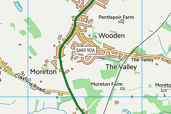 SA69 9DA map - OS VectorMap District (Ordnance Survey)