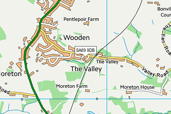 SA69 9DB map - OS VectorMap District (Ordnance Survey)