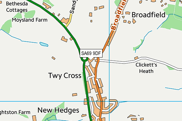 SA69 9DF map - OS VectorMap District (Ordnance Survey)