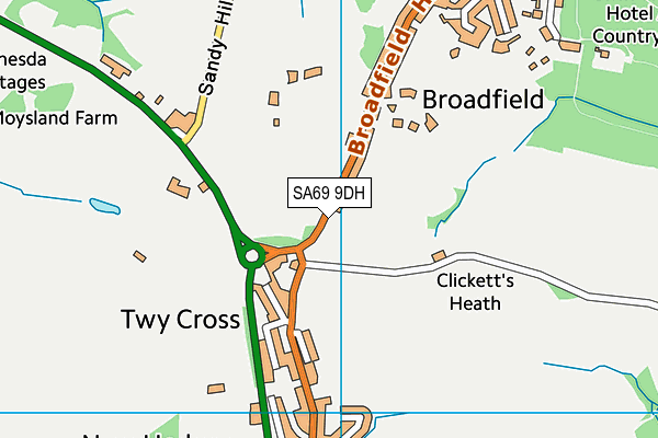 SA69 9DH map - OS VectorMap District (Ordnance Survey)