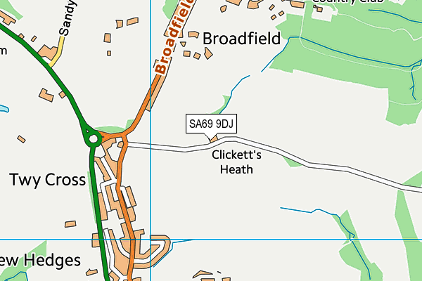 SA69 9DJ map - OS VectorMap District (Ordnance Survey)