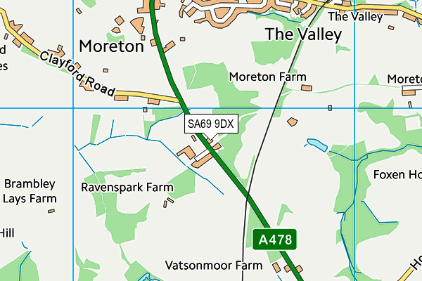 SA69 9DX map - OS VectorMap District (Ordnance Survey)