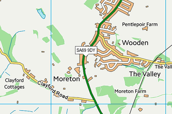 SA69 9DY map - OS VectorMap District (Ordnance Survey)