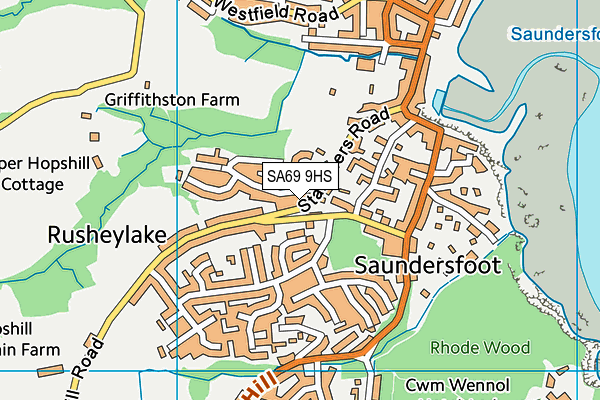 SA69 9HS map - OS VectorMap District (Ordnance Survey)